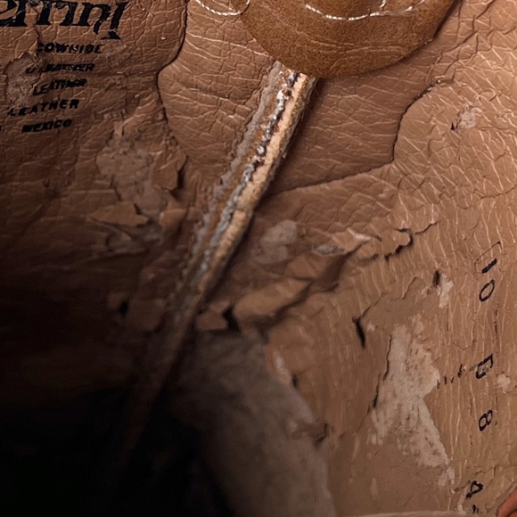 Ferrini Square Toe Cowboy Boots Men’s Size 10 Cowhide Leather Brown Embroidered - Picture 14 of 15